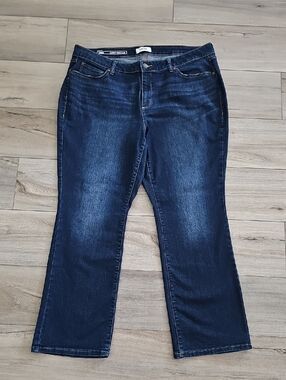 Sonoma Goods For Life Curvy Bootcut Mid Rise Stretch Jeans Dark Wash 16WS